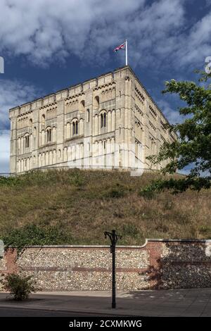 Château de Norwich, devenu musée et galerie d'art, Norfolk, Angleterre, Royaume-Uni Banque D'Images