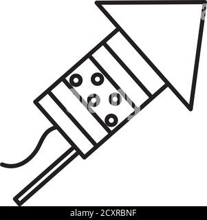 icône en forme de roquette sur fond blanc, style de ligne, illustration vectorielle Illustration de Vecteur