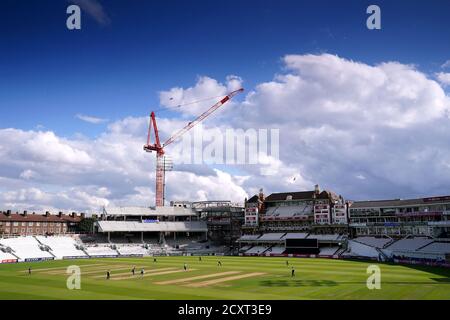 Vue générale de l'action sur le terrain lors du match de finale du quart du Blast Vitality T20 au Kia Oval, Surrey, Londres. Banque D'Images