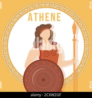 Athene orange post-maquette de médias sociaux Illustration de Vecteur