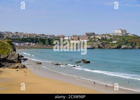 Baie de Newquay, Cornouailles du Nord, Angleterre. Banque D'Images