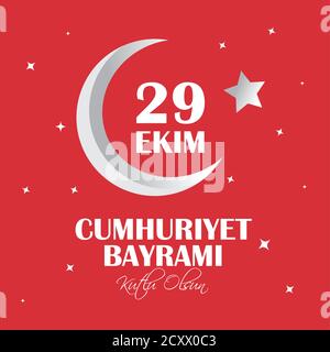 octobre 29 jour d'Ekim Cumhuriyet Bayrami Illustration de Vecteur