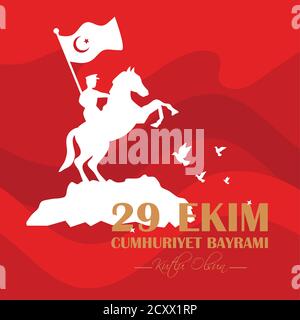 cheval le jour 29 d'octobre en turquie Illustration de Vecteur