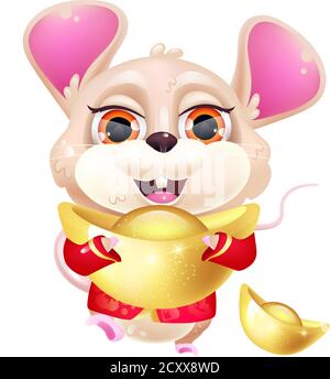 Joli personnage de dessin animé kawaii mouse Illustration de Vecteur