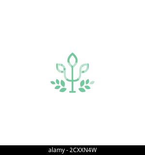 Vert grec lettre psi avec feuille. Logo de neuropsychologie et de psychologie isolé sur blanc. Concept de psychothérapie. Illustration vectorielle Illustration de Vecteur