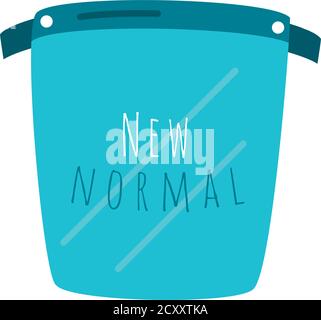 nouvelle conception normale avec icône de protection faciale sur fond blanc, illustration vectorielle de style plat Illustration de Vecteur