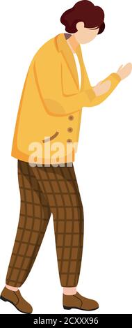 Jeune homme dans une veste jaune illustration vectorielle plate Illustration de Vecteur