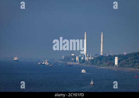 Wedel, Allemagne. 1er octobre 2020. La centrale au charbon Wedel sur l'Elbe près de Blankenese. Credit: Christian Charisius/dpa/Alay Live News Banque D'Images