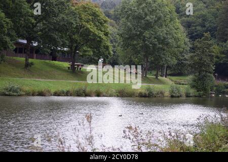 Lac réservoir Heilbachsee Banque D'Images