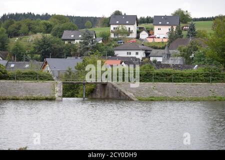 Lac réservoir Heilbachsee Banque D'Images
