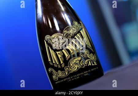 A Bottle Of Boston Beer Company S Infinium Is Seen In New York In This Picture Taken November 5 2010 Boston Beer Co Inc S Samuel Adams Is Launching The Champagne Like Brew Later This Month To Prove That Beer Can Be Worthy Of A New Year S Toast