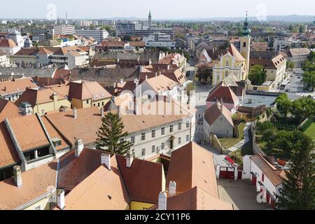 Vue de Győr, Raab, Győr-Moson-Sopron, Hongrie, Magyarország, Europe Banque D'Images