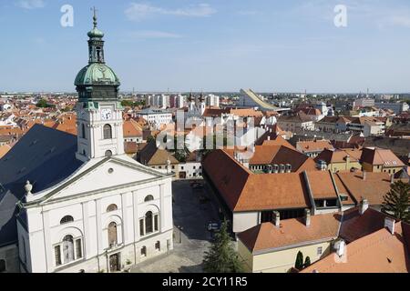 Vue de Győr, Raab, Győr-Moson-Sopron, Hongrie, Magyarország, Europe Banque D'Images