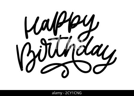 Joyeux anniversaire lettre calligraphie vectorisation typographie texte illustration Illustration de Vecteur