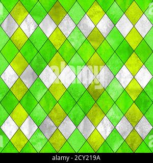 Motif écossais sans coutures. Aquarelle dessin à la main gris jaune citron vert texture fond. Aquarelle forme un losange en arrière-plan. Imprimer pour le caillot Banque D'Images