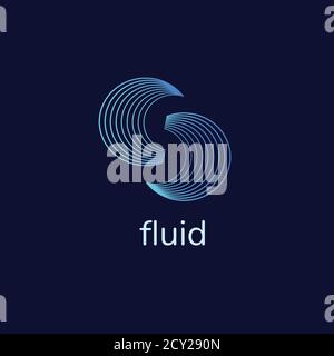 Logo Fluid Vector. Icône fluide. Vecteur Illustration de Vecteur