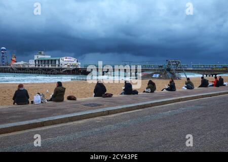 Bournemouth, Dorset. 1er octobre 2020. Météo Royaume-Uni. Storm Alex frappe Bournemouth, Dorset. Crédit : Brian Minkoff/Alamy Live News Banque D'Images