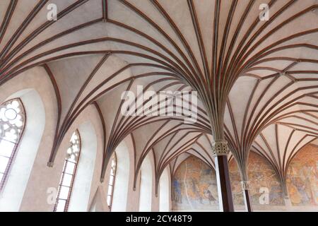 Salle gothique dans le château de Malbork, Pologne. Patrimoine mondial UNESCO. Banque D'Images