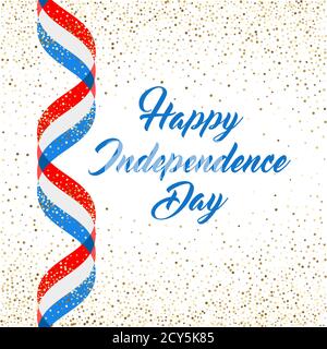 Arrière-plan patriotique américain, jour de l'indépendance 4 juillet. Illustration vectorielle. Arrière-plan géométrique abstrait rouge-bleu-blanc avec rayures de drapeaux Illustration de Vecteur