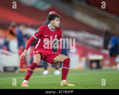 Anfield, Liverpool, Merseyside, Royaume-Uni. 1er octobre 2020. Coupe de la Ligue de football anglaise, coupe Carabao, Liverpool versus Arsenal ; Neco Williams de Liverpool Credit: Action plus Sports/Alamy Live News Banque D'Images