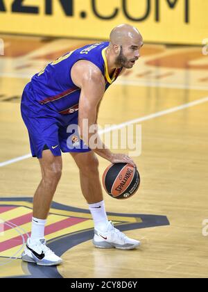 Nicholas William Calathes du FC Barcelone lors du match Euroligue de Turkish Airlines entre le FC Barcelone et le taxi CSKA Moscou au Palau Blaugrana le 01 octobre 2020 à Barcelone, Espagne. Banque D'Images