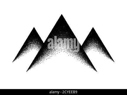 Arrière-plan abstrait avec signe de montagne ou emblème dans le travail de la tache ou style rétro tatouage Illustration de Vecteur