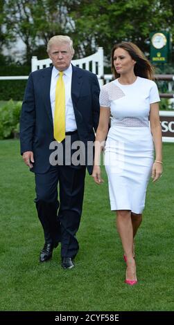 PALM BEACH, FL - 05 JANVIER : Donald Trump, Melania Trump, Baron Trump, Ivanka Trump, Arabella Rose Kushner et Jared Kushner assistent au Grand Prix sur invitation de Trump 2014 au Club Mar-a-Lago. Donald John Trump est un homme d'affaires américain, un homme politique, une personnalité télévisuelle, un auteur et le candidat présomptif du Parti républicain au président des États-Unis lors des élections de 2016 du 5 janvier 2014 à Palm Beach, en Floride. Population : Donald Trump, Melania Trump crédit : Storms Media Group/Alay Live News Banque D'Images