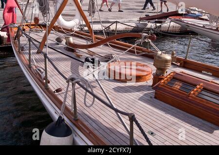 Bateau à voile : timon Banque D'Images