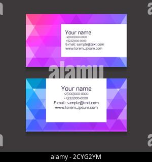 Modèle de carte de visite multicolore à partir d'éléments polygonaux. Cartes vectorielles abstraites pour votre entreprise et votre conception. Illustration de Vecteur