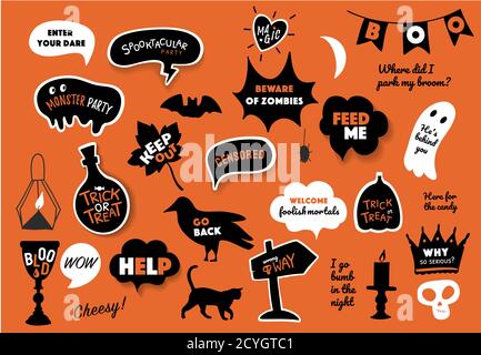 Bulles de parole vectorielles avec texte halloween Illustration de Vecteur