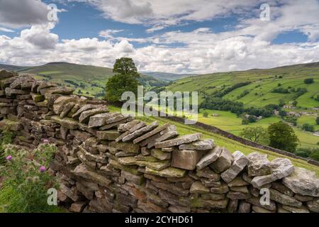 Yorkshire Dales village Low Row dans la partie supérieure de Swaledale, North Yorkshire, Angleterre. Banque D'Images