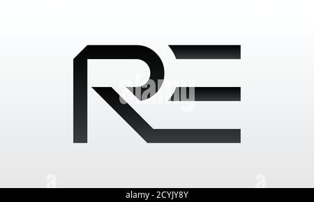 Logo de lettre RE initial avec modèle de vecteur de typographie professionnelle moderne et créatif. Logo « lettre RE » créatif. Illustration de Vecteur
