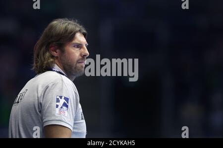 Magdebourg, Allemagne. 1er octobre 2020. Handball: Bundesliga, SC Magdeburg - Bergischer HC, 1er entraîneur de match Sebastian Hinze de Bergischer HC. Crédit : Ronny Hartmann/dpa-Zentralbild/dpa/Alay Live News Banque D'Images