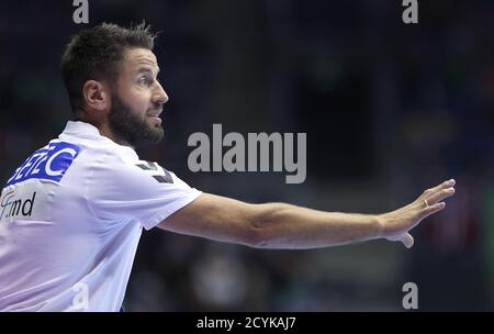 Magdebourg, Allemagne. 1er octobre 2020. Handball: Bundesliga, SC Magdeburg - Bergischer HC, 1er jour de match l'entraîneur de Magdeburg Bennett Wiegert est gesticling. Crédit : Ronny Hartmann/dpa-Zentralbild/dpa/Alay Live News Banque D'Images