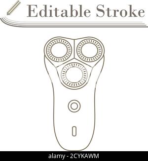 Icône rasoir électrique. Dessin simple de contour modifiable. Illustration vectorielle. Illustration de Vecteur