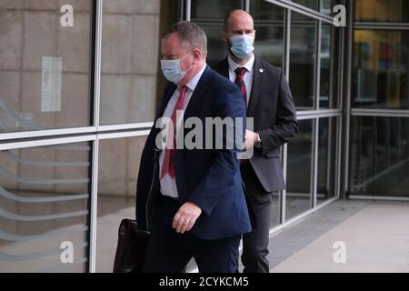 Bruxelles, Belgique. 2 octobre 2020. David Frost, envoyé du Royaume-Uni pour le Brexit, arrive pour une réunion avec le chef de la Task Force pour les relations avec le Royaume-Uni de la Commission européenne, Michel Barnier, à la Commission européenne. Crédit: ALEXANDROS MICHAILIDIS/Alamy Live News Banque D'Images