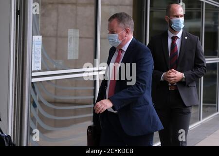 Bruxelles, Belgique. 2 octobre 2020. David Frost, envoyé du Royaume-Uni pour le Brexit, arrive pour une réunion avec le chef de la Task Force pour les relations avec le Royaume-Uni de la Commission européenne, Michel Barnier, à la Commission européenne. Crédit: ALEXANDROS MICHAILIDIS/Alamy Live News Banque D'Images