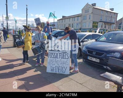 Près de 30 membres de la rébellion des extinction se réunissent pour sensibiliser les gens au changement climatique à New Brighton, Merseyside présentant: La rébellion des extinction où: Wirral, Royaume-Uni quand: 30 août 2020 crédit: WENN.com Banque D'Images