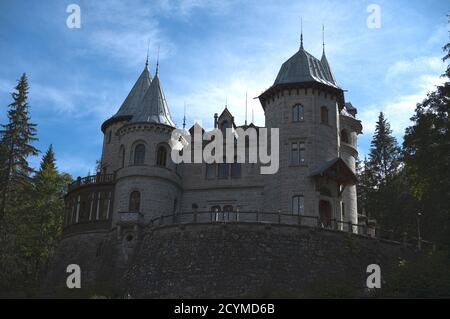 Château de Savoia - Gressoney-Saint-Jean, Vallée d'Aoste, Italie. Banque D'Images