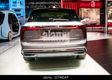 Vus électrique Hongqi E-HS9 vu au salon de l'auto de Beijing 2020. Banque D'Images