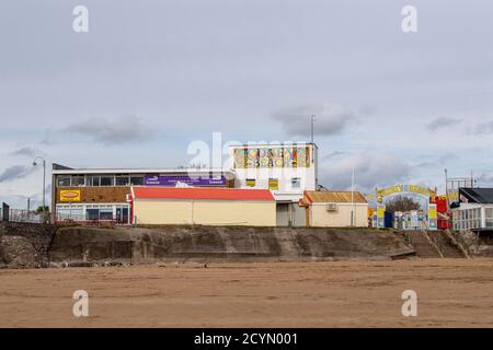 Coney Beach Porthcawl, entrée au parc des expositions. Porthcawl, Bridgend, pays de Galles du Sud, Royaume-Uni Banque D'Images