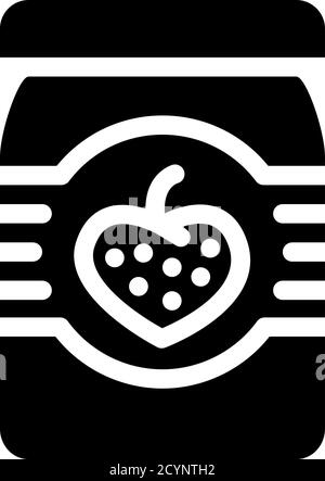 illustration vectorielle d'icône de glyphe de pot de confiture de fraise Illustration de Vecteur