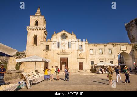 Matera, Italie, 05/26/2018 - Chiesa di San Pietro Caveoso en début de matinée Banque D'Images