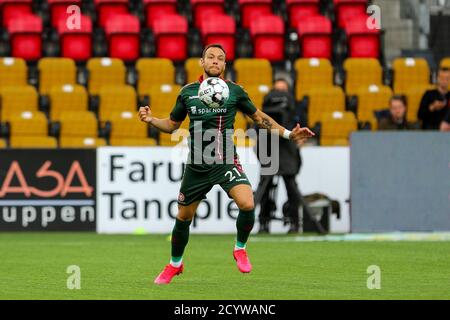 Farum, Danemark. 12 juillet 2020. Patrick Olsen (21) d'Aalborg Boldklub vu pendant le match 3F Superliga entre le FC Nordsjaelland et Aalborg Boldklub à droite de Dream Park à Farum. (Crédit photo: Gonzales photo - Rune Mathiesen). Banque D'Images