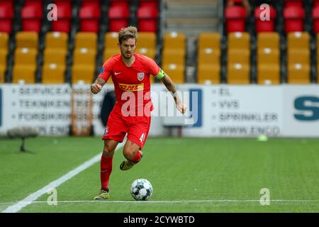 Farum, Danemark. 12 juillet 2020. Kian Hansen (4) du FC Nordsjaelland vu pendant le match 3F Superliga entre le FC Nordsjaelland et Aalborg Boldklub à droite de Dream Park à Farum. (Crédit photo: Gonzales photo - Rune Mathiesen). Banque D'Images