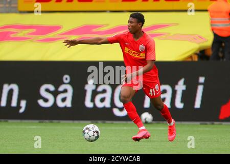 Farum, Danemark. 12 juillet 2020. Abu Francis (41) du FC Nordsjaelland vu pendant le match 3F Superliga entre le FC Nordsjaelland et Aalborg Boldklub à droite de Dream Park à Farum. (Crédit photo: Gonzales photo - Rune Mathiesen). Banque D'Images