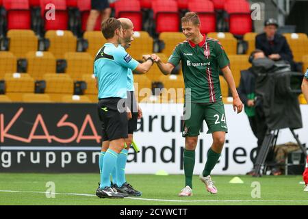 Farum, Danemark. 12 juillet 2020. Mathias Ross (24) d'Aalborg Boldklub vu pendant le match 3F Superliga entre le FC Nordsjaelland et Aalborg Boldklub à droite de Dream Park à Farum. (Crédit photo: Gonzales photo - Rune Mathiesen). Banque D'Images