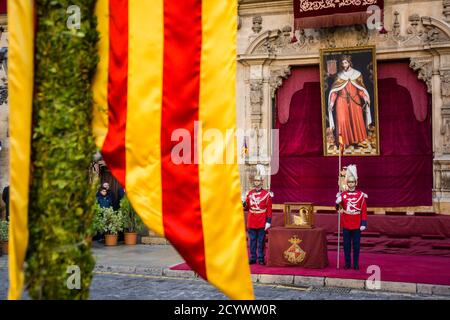 Garde d'honneur, Festa de l'Estandart, fête civique-religieuse dans la conquête chrétienne de la ville est commémorée par le roi Jaume I le 31 décembre 1 Banque D'Images