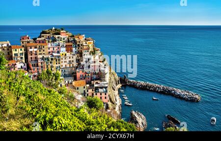 Manarola Village aux Cinque Terre en Italie Banque D'Images