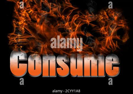 Utilisez le texte de feu d'illustration 3D pour les concepts dans de nombreux secteurs et domaines. Peut être lié à l'alimentation, industriel, consommateur, écologie et beaucoup d'autres Banque D'Images